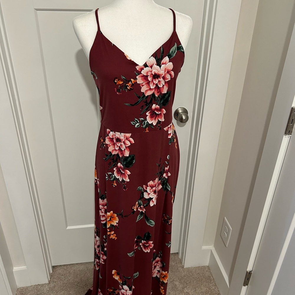 Floral Burgundy Maxi Dress